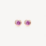 Packshot boucles d'oreilles saphir studs or rose Genève