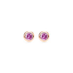 Packshot boucles d'oreilles saphir studs or rose Genève